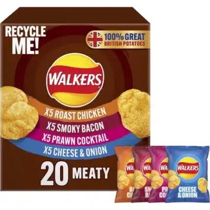 Walkers Meaty Variety Multipack Crisps Box 20x25g