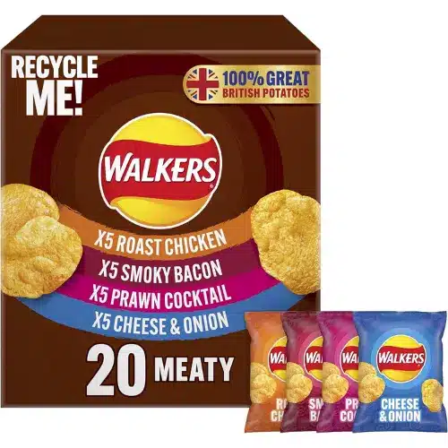 Walkers Meaty Variety Multipack Crisps Box 20x25g