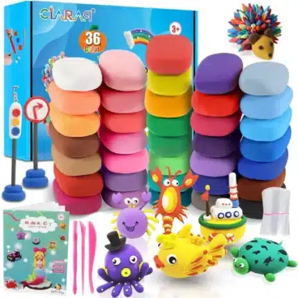 CiaraQ Air Dry Clay: 36 Vibrant Colors for Creative Kids' Crafts - Non-Toxic DIY Art & Best Gift