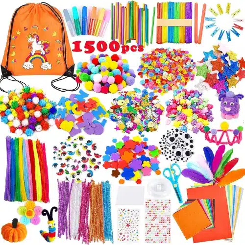 Yetech Kids' 1500+pcs Craft Kit with Unicorn Storage Bag